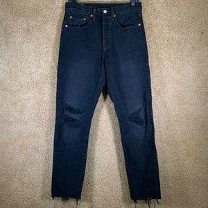 LEVI’S 501 XX Jeans Sz 27x28 Big E Black Distressed Skinny Red Tab 27 X 28 Mens